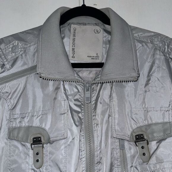 D-LUX Denim Brand Men's Outerwear Grey Jacket Size L - Picture 3 of 10